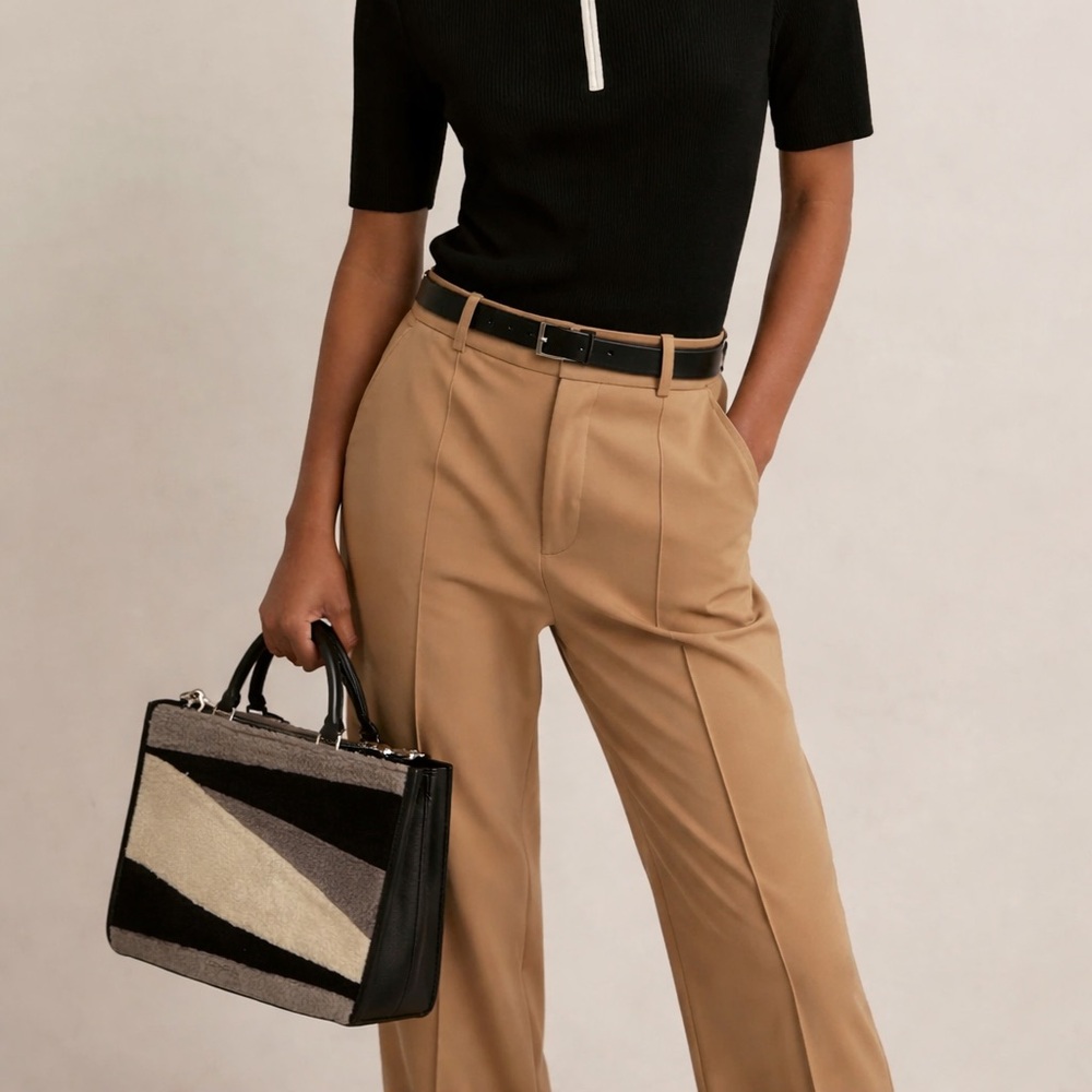 Calvin Klein Black and Cream Women's Bag